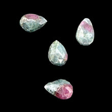 Load image into Gallery viewer, Ruby Zoisite Exquisite Flat Pear Briolette Beads | 8x6x3mm| Green, Red| 2 Beads|