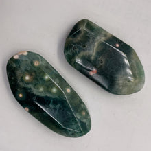 Load image into Gallery viewer, Ocean Jasper Old Stock Long Oval Beads| 45x22x6 to38x20x7mm|Green, Pink| 2 Beads