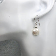 Load image into Gallery viewer, Creamy White Coin FW Pearl Drop/Dangle Earrings | 1 1/4" Long | White | 1 Pair |