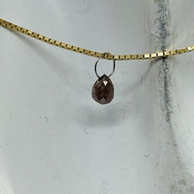 Load image into Gallery viewer, Champagne Diamond Faceted .52ct Briolette Pendant| 5x3.3mm|Pink tint| 1 Pendant