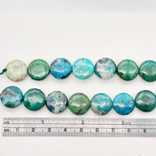 Load image into Gallery viewer, Seven Beads of Natural Chrysocolla 12mm Coin Beads 10421