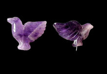 Load image into Gallery viewer, Lovely 2 Hand Carved Amethyst Dove Bird Beads | 18x18x7mm | Purple