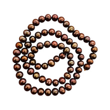 Load image into Gallery viewer, Chocolate Cocoa Smooth Round Fresh Water Pearls Strand | 6mm | 72 Pearls |