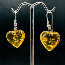 Load image into Gallery viewer, Amber Heart Dangle Earrings | 1 1/4" Long | Amber | 1 Pair Earrings |