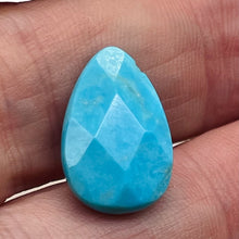 Load image into Gallery viewer, 1 Faceted Turquoise Pear Briolette Bead | 18x12x5.5mm | Blue | 7410