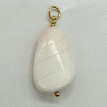 Load image into Gallery viewer, Conch Shell Pear Shaped 14K Yellow Gold Filled Pendant| 1 1/4" Long| Pink White|
