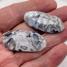 Load image into Gallery viewer, Ocean Jasper Old Stock Long Oval Beads| 45x22x6 to38x20x7mm| Gray, Black|2 Beads