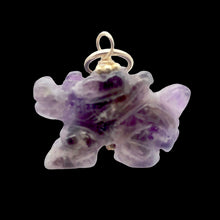 Load image into Gallery viewer, Wild! Amethyst Hand Carved Winged Dragon 22K Vermeil Gold Pendant 509286AMG