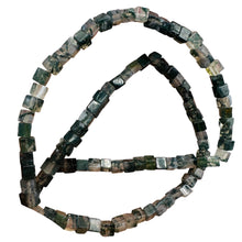 Load image into Gallery viewer, Exquisite Natural Moss Agate 4mm Cube Bead Strand 109471