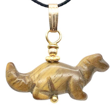 Load image into Gallery viewer, Tigereye Diplodocus Dinosaur with 14K Gold Filled Pendant 509259TEG