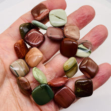 Load image into Gallery viewer, Imperial Jasper 20x18x6mm Square Coin Bead Strand 110259