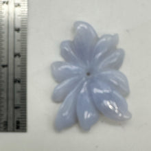 Load image into Gallery viewer, Chalcedony 33ct Hand Carved Flower Pendant Bead | 41x30x5mm | Blue | 1 Flower |