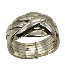 Load image into Gallery viewer, Woven 6 Band Sterling Silver Ring | Size 5 | Silver | 1 Ring |
