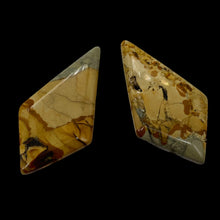Load image into Gallery viewer, Owyhee Jasper Kite Briolette Beads | 43x23x4mm | Brown Gray | 2 Pendant Beads |