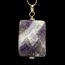 Load image into Gallery viewer, Purple Flower Sodalite Faceted 14K Gold Filled Pendant } 1 3/4" Long| 1 Pendant|
