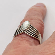 Load image into Gallery viewer, Mother of Pearl Sterling Silver Victory Wings Briolette Ring | 9.75 | Silver |
