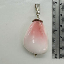 Load image into Gallery viewer, Conch Shell Pear Shaped Sterling Silver Pendant | 2" Long | Pink White |