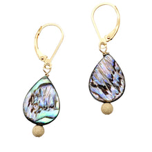 Load image into Gallery viewer, Abalone 14K Gold Filled Drop Earrings | 1 1/2" Long | Pink Blue |