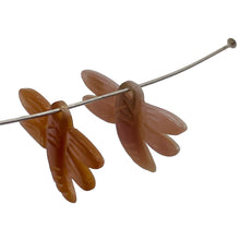 Load image into Gallery viewer, Dragonfly Premium Hand Carved Etched Pink Mussel Shell Beads | 16x10mm| 2 Beads|