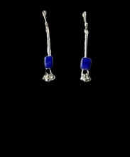 Load image into Gallery viewer, Spark Stardust Lapis Dangle Drop Silver Earrings 5697