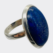 Load image into Gallery viewer, Gemstone Oval Lapis Lazuli Sterling Silver Ring | Size 8 | Blue Silver | 1 Ring|