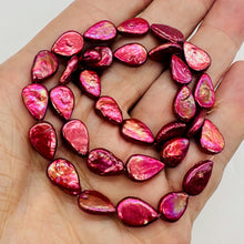 Load image into Gallery viewer, Yummy Raspberry Fresh Water Teardrop Pearl 8 inch Strand | 15 Pearls | 9949 |