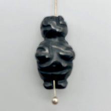 Load image into Gallery viewer, 2 Carved Hematite Goddess of Willendorf Beads | 20x9x7mm | Silver black