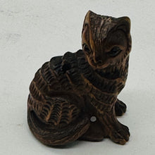Load image into Gallery viewer, Kitty Cat Signed Sitting Pose Boxwood Carving | 1 Netsuke |