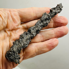 Load image into Gallery viewer, Silver Gray Fulgurite Lightning-Fused Hollow Tube Specimen 5 Inch