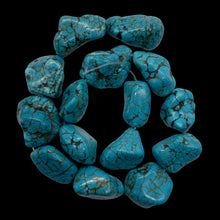 Load image into Gallery viewer, Turquoise Howlite Nugget Bead Strand 110171D