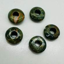 Load image into Gallery viewer, 5 Raintree Rhyolite Jasper Pi Circle Beads 009529P