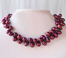 Load image into Gallery viewer, 6 Radiant Raspberry Teardrop Briolette Pearls 10131