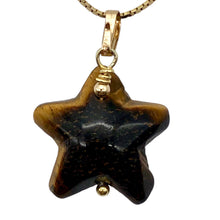 Load image into Gallery viewer, Tiger Eye Starfish Pendant Necklace | Semi Precious Stone | 14k gf Pendant