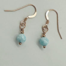 Load image into Gallery viewer, Natural Hemimorphite Rose Gold 14kgf Earrings | 1 1/2" Long | Blue | 1 Pair |