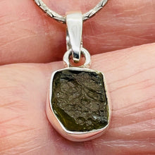 Load image into Gallery viewer, Moldavite 8.54ct Sterling Silver Oval Pendant | 3/4" Long | Green | 1 Pendant |