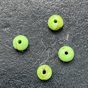 Gaspeite Hi Grade 4mm Rondelle Beads | 4mm | Green Brown | 4 Beads |