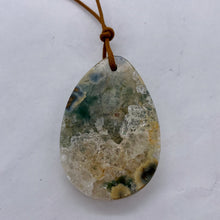 Load image into Gallery viewer, Druzy Ocean Jasper Pendant Teardrop | 50x34x9mm | Crystal Green | 1 Bead