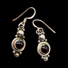 Load image into Gallery viewer, Fabulous Goddess Red Garnet Sterling Silver Drop/Dangle Earrings! | 1" Long |
