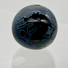 Load image into Gallery viewer, 1 Etched Dragon Phoenix Sardonyx 20mm Bead 10277 | 20mm | Black and White