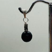 Load image into Gallery viewer, Black Stone Africa Sterling Silver Pendant Matte Black Handmade USA 1 Inch