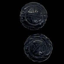Load image into Gallery viewer, Carved Long Life Obsidian Beads |25x10mm | Black | 2 Beads |