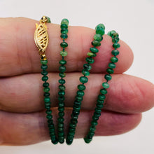 Load image into Gallery viewer, Emerald Graduated 3 to 4mm Rondelle Necklace | 23" Long | 37 tcw | Green |