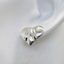 Load image into Gallery viewer, Valentine Love Heart Sterling Silver Post Earrings| 1" Long|