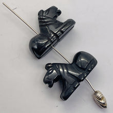 Load image into Gallery viewer, Trusty 2 Carved Hematite Horse Pony Beads