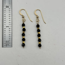 Load image into Gallery viewer, Onyx Faceted 14K Gold Filled Dangle Earrings | 1 3/4" Long | Black | 1 Pair |