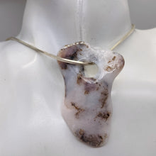Load image into Gallery viewer, Peruvian Opal 13g Abstract Cut | 52x37x3mm | White. Gray, Pink | 1 Pendant Bead|