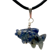 Load image into Gallery viewer, Sodalite Fish Koi Solid Sterling Silver Pendant! Swimmin' 509265Sds