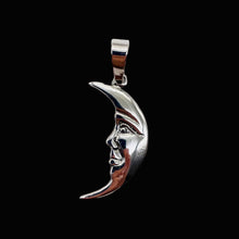 Load image into Gallery viewer, Man in the Moon Sterling Silver Charm | 1 1/4" Long | Silver | 1 Pendant |
