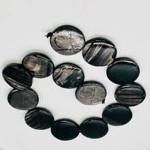 Load image into Gallery viewer, Silver Mirrors Hypersthene 29x7mm Disc Bead Strand for Jewelry Making 107041