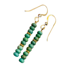 Load image into Gallery viewer, Unique Natural USA Blue Turquoise 14K Gold Filled Earrings | 2" Long |
